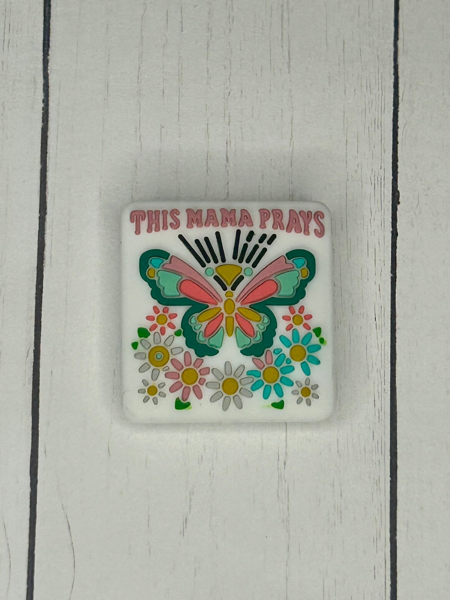 "This Mama Prays" Focal Bead