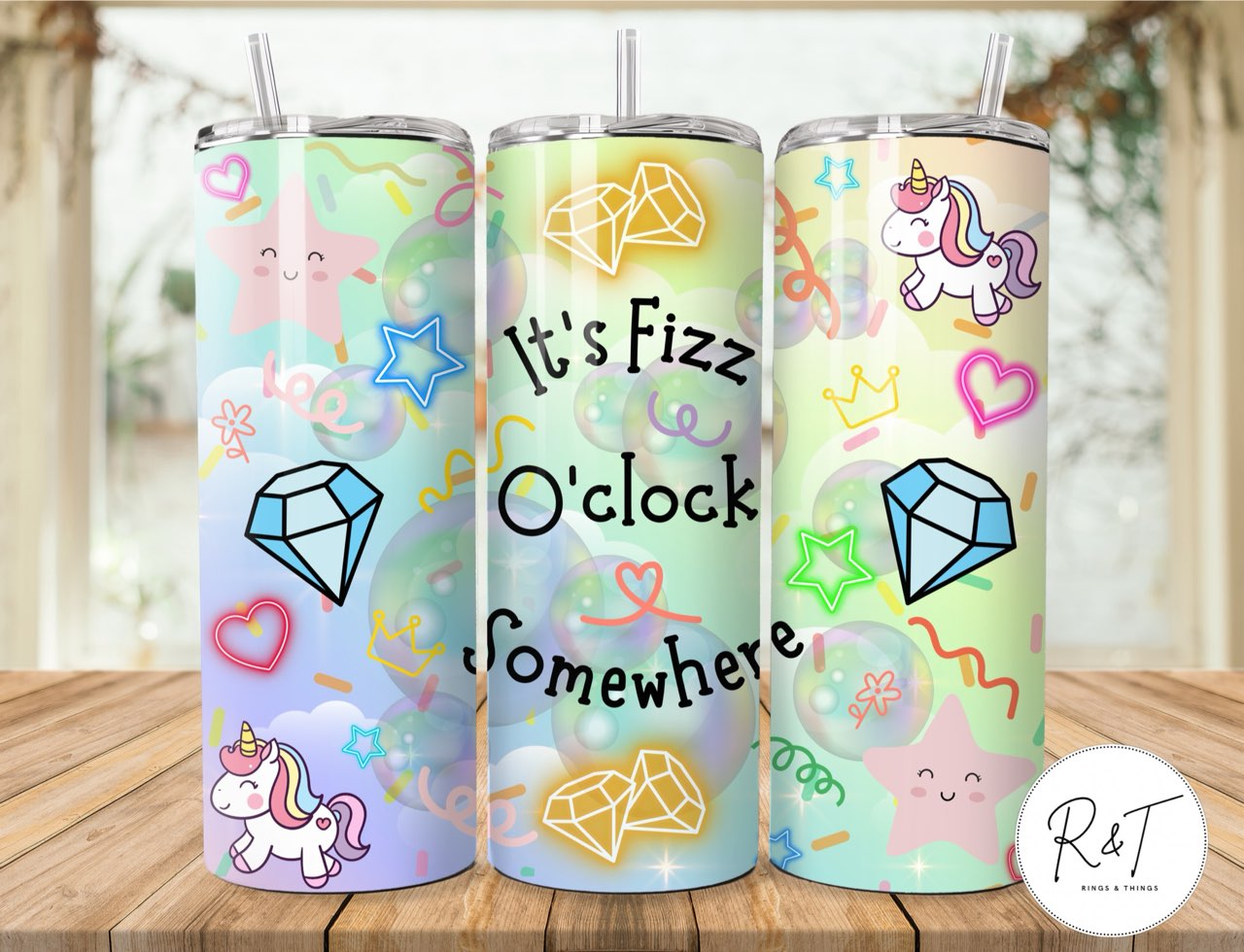 It's Fizz O'clock Somewhere - Bomb Party Inspired 20oz Tumbler