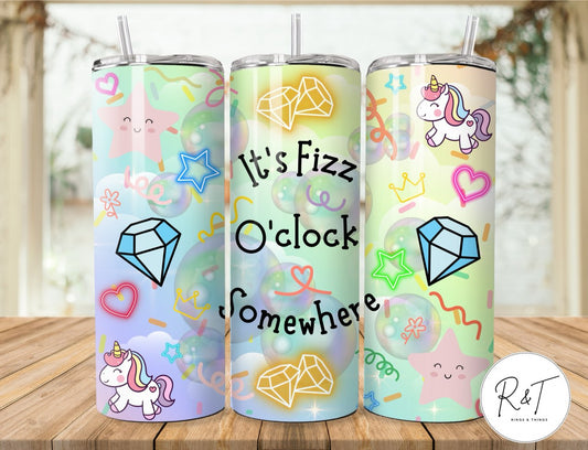 It's Fizz O'clock Somewhere - Bomb Party Inspired 20oz Tumbler