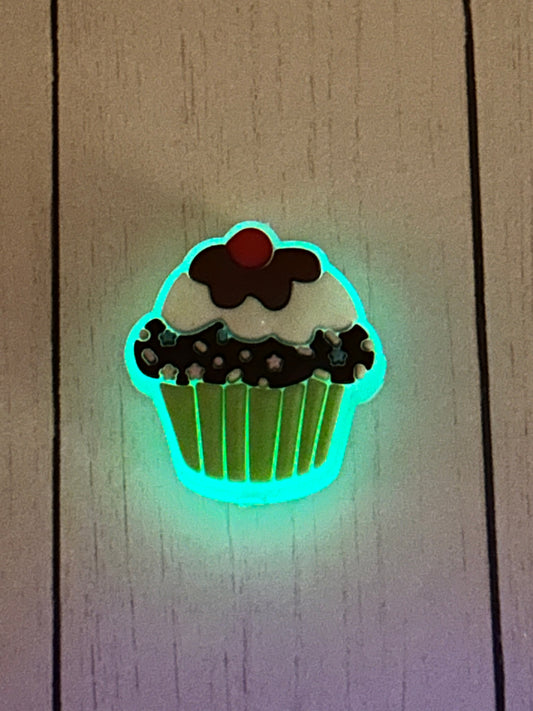 Green Cupcake Glow Focal Bead