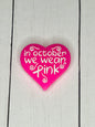 "In October We Wear Pink" Awareness Heart Focal Bead