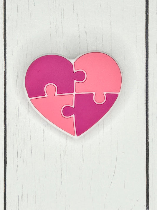 Pink Awareness Puzzle Focal Bead