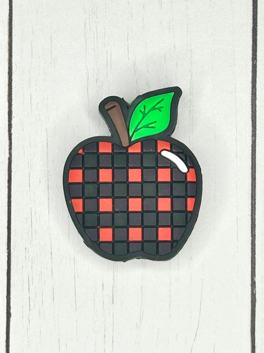 Red Checkered Apple Focal Bead