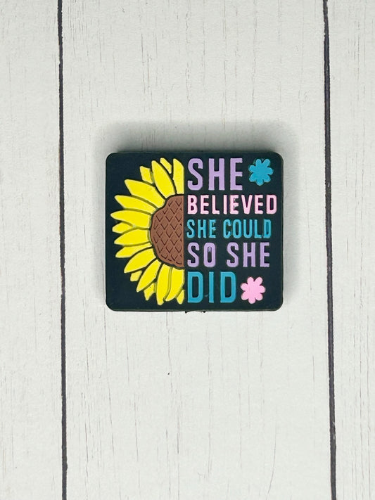 "She Believed She Could" Focal Bead