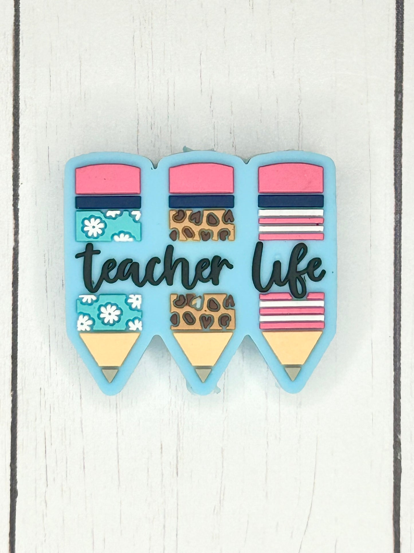 "Teacher Life Pencil" Focal Bead