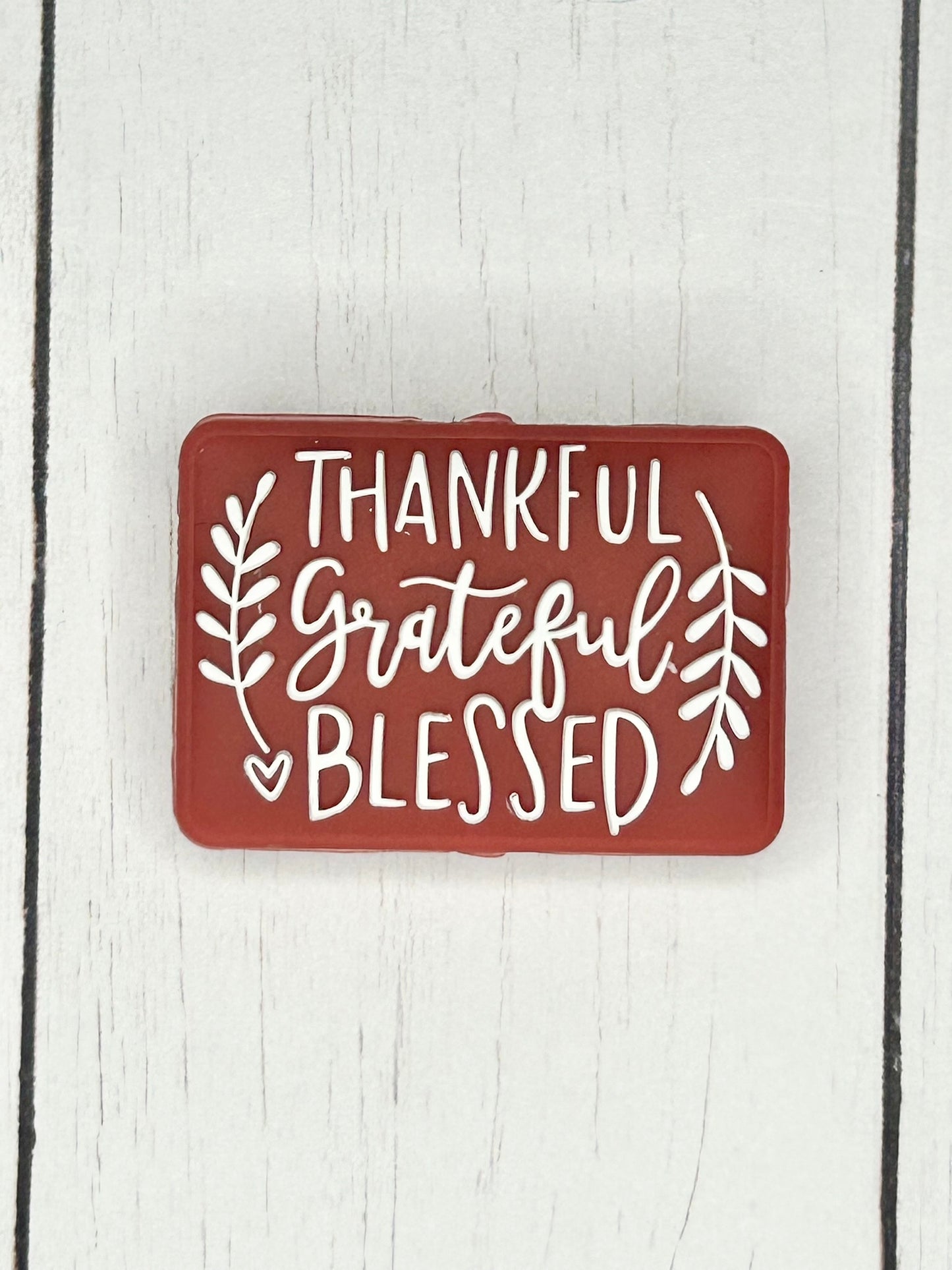 "Thankful Grateful Blessed" Focal Bead