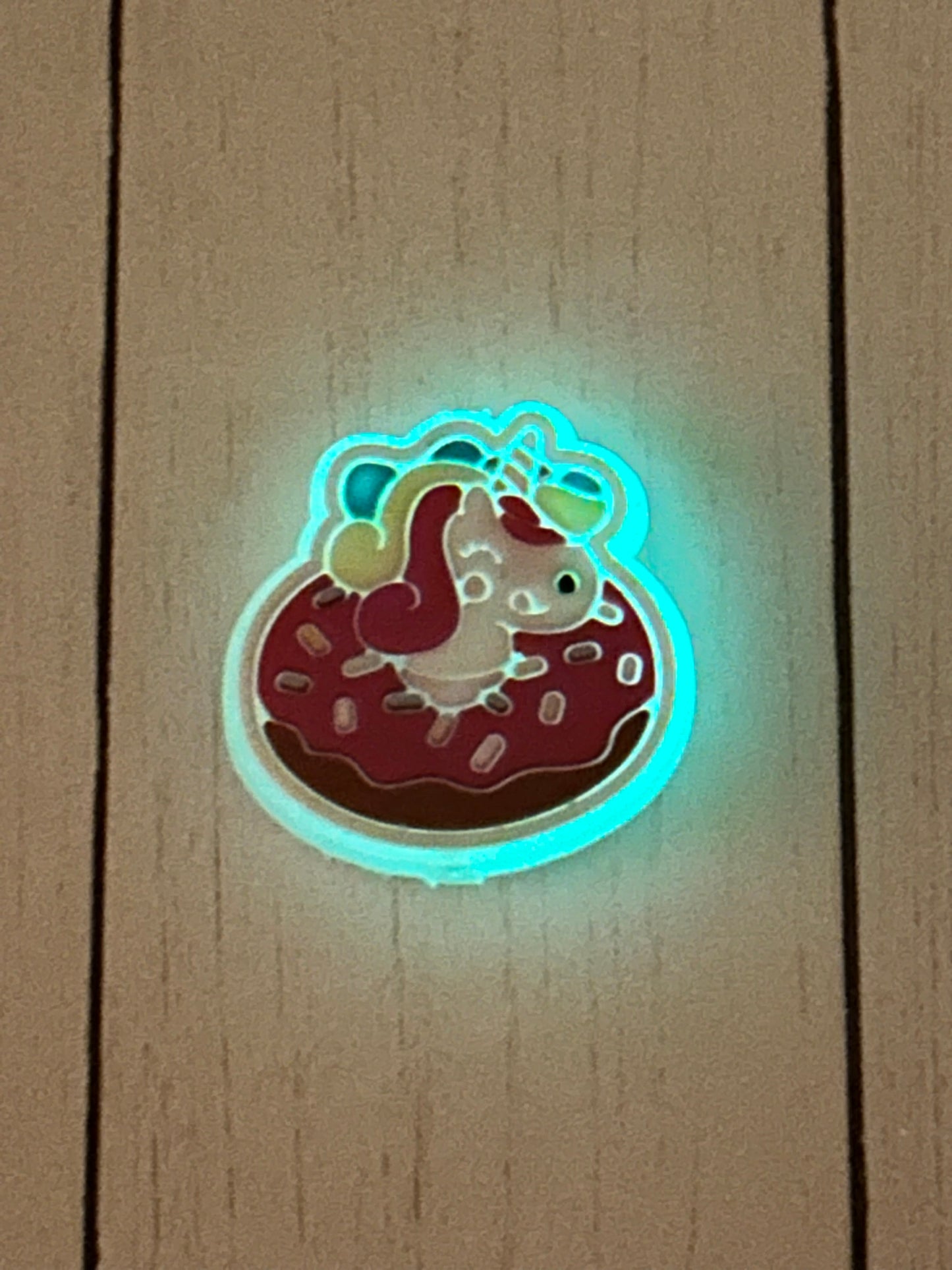 Unicorn Donut Glow Focal Bead