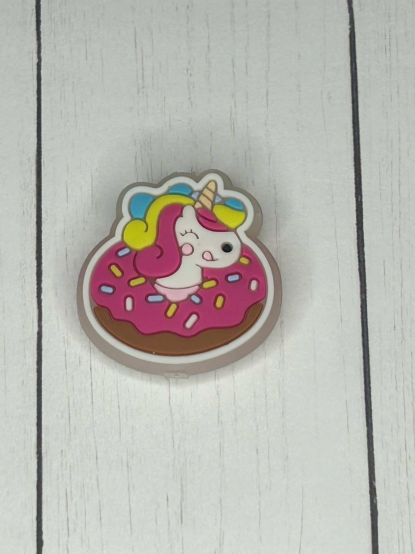 Unicorn Donut Glow Focal Bead